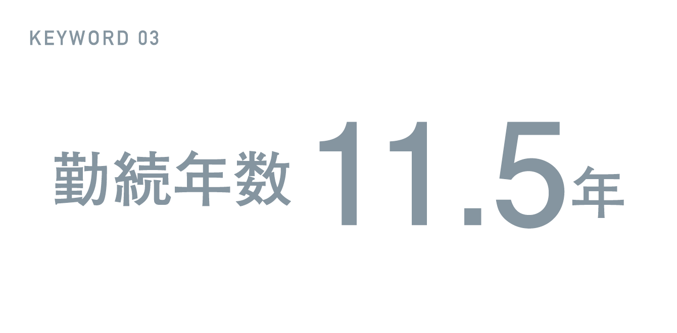 KEYWORD 03 勤続年数11.5年